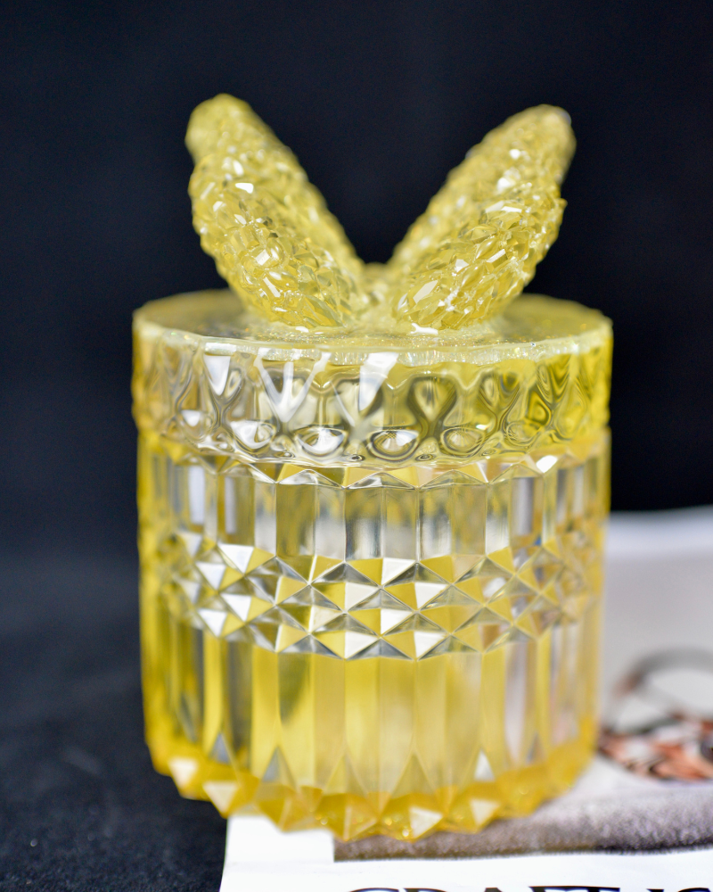 Yellow Bunny Ear Resin Jar