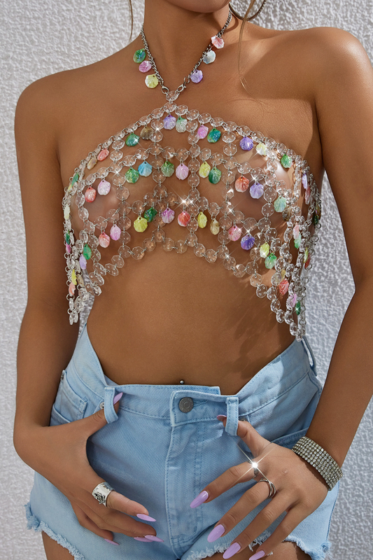 Hollow Out Backless Acrylic Crystal Top