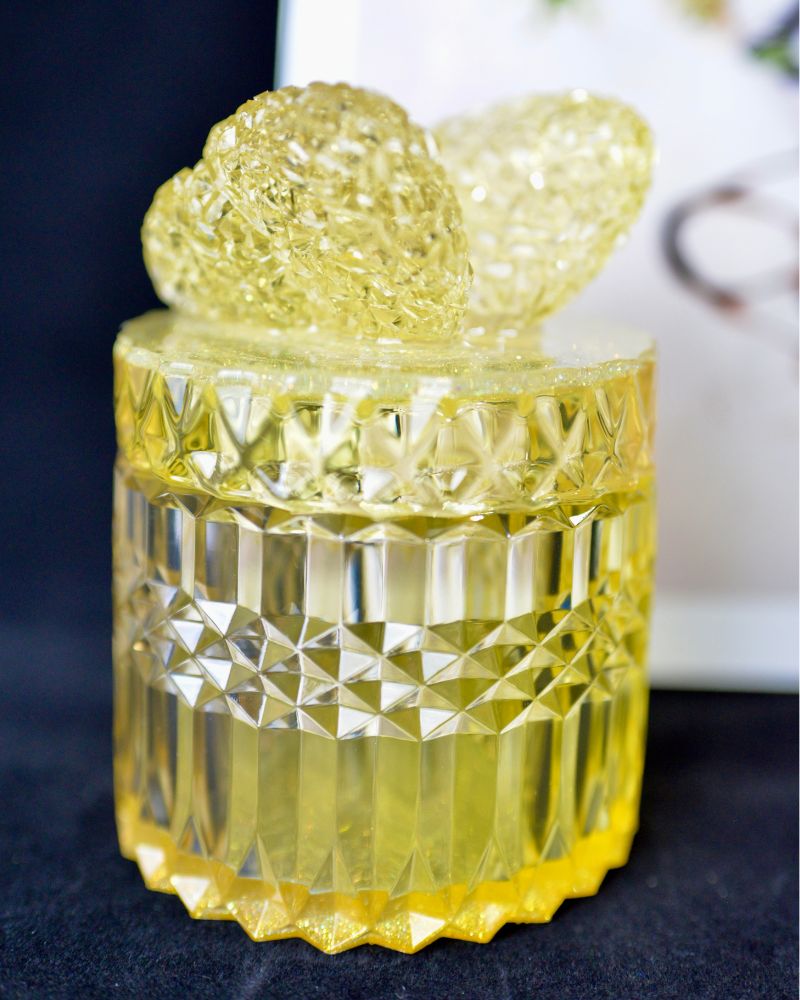 Yellow Bunny Ear Resin Jar