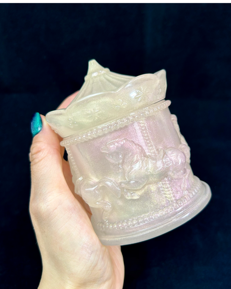 Horse Carousel Jewelry Resin Jar