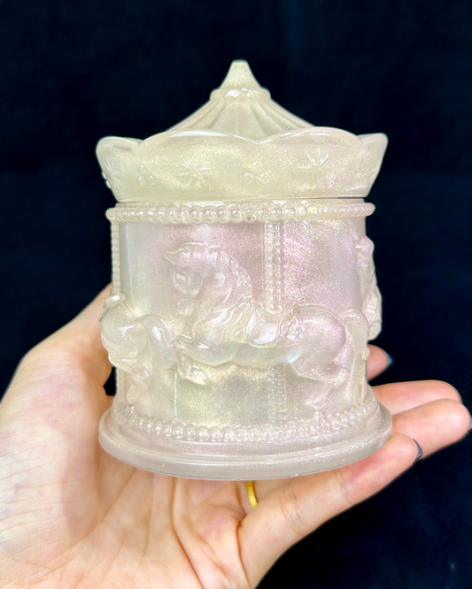 Horse Carousel Jewelry Resin Jar