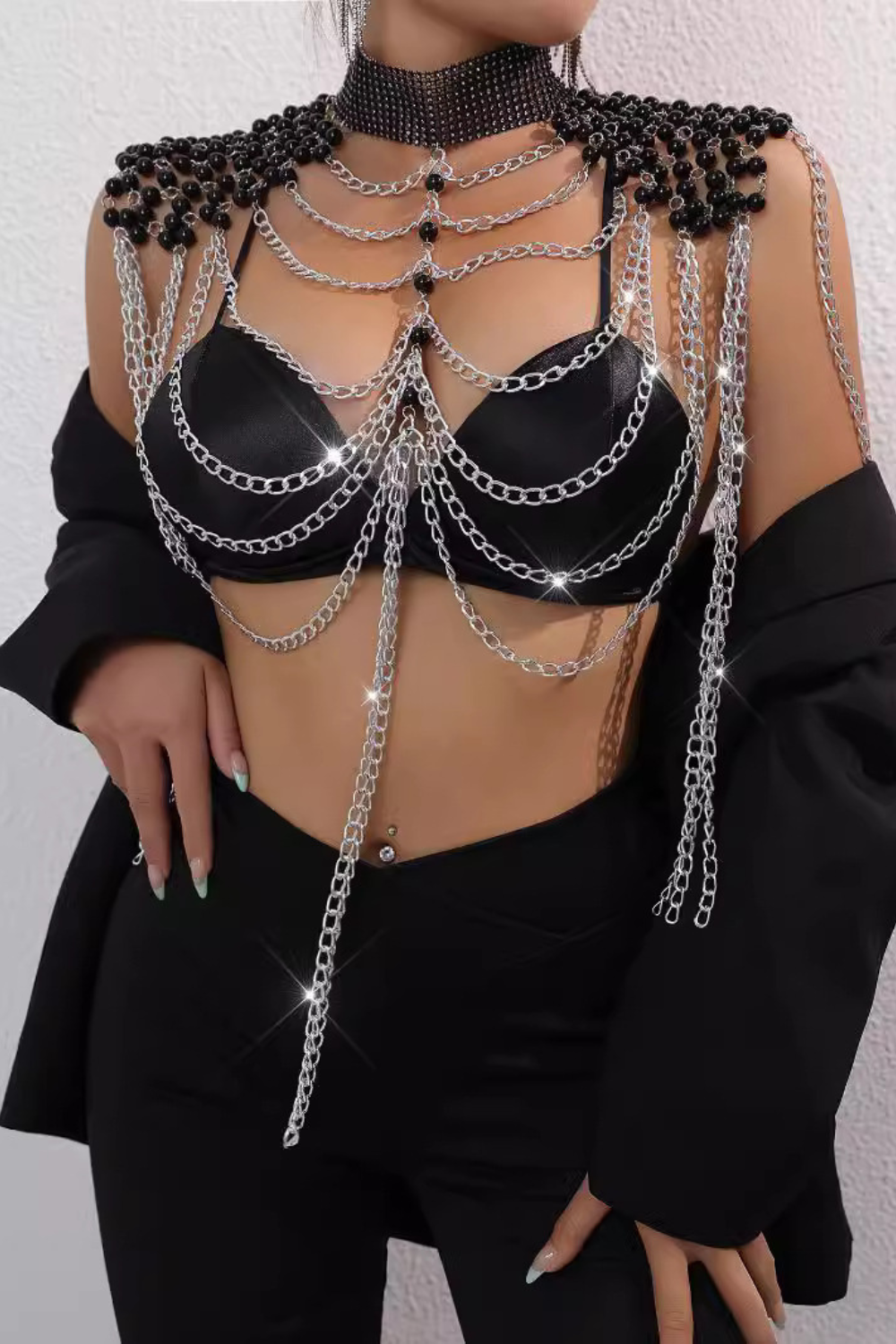 Pearl Sling Metal Body Chain