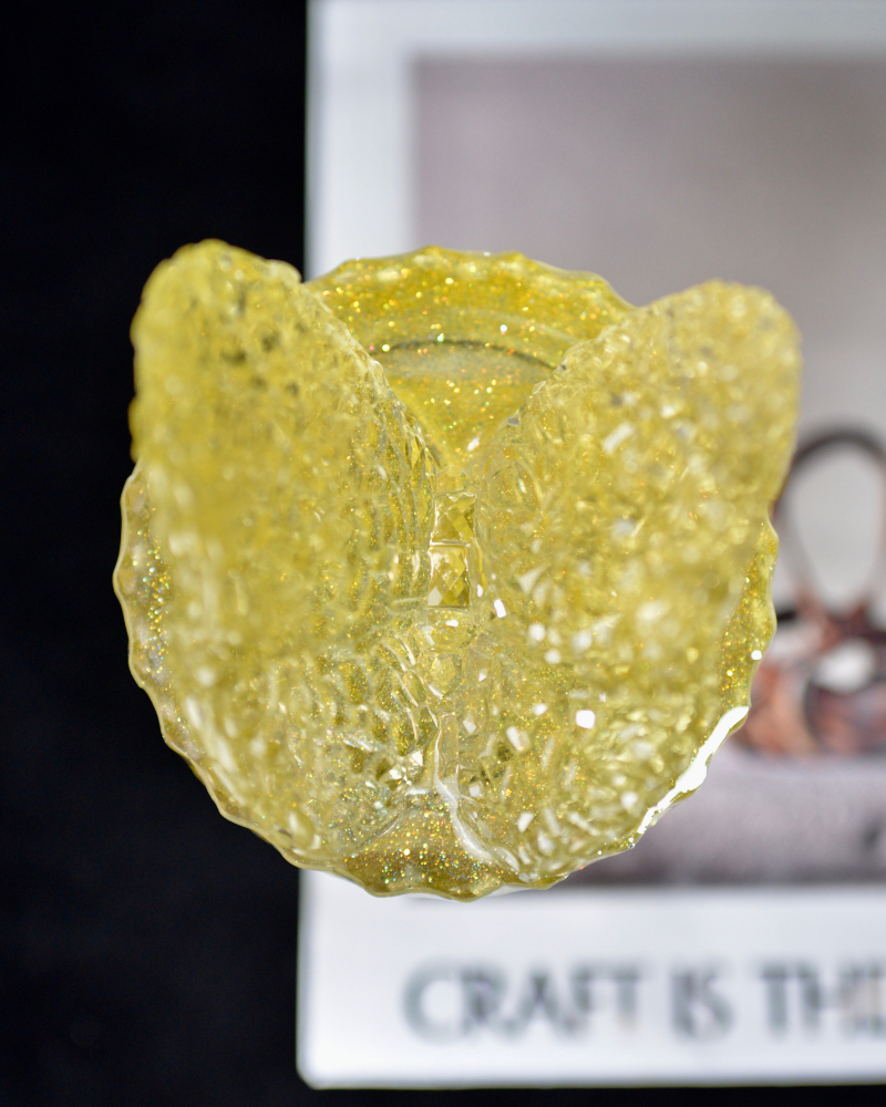 Yellow Bunny Ear Resin Jar